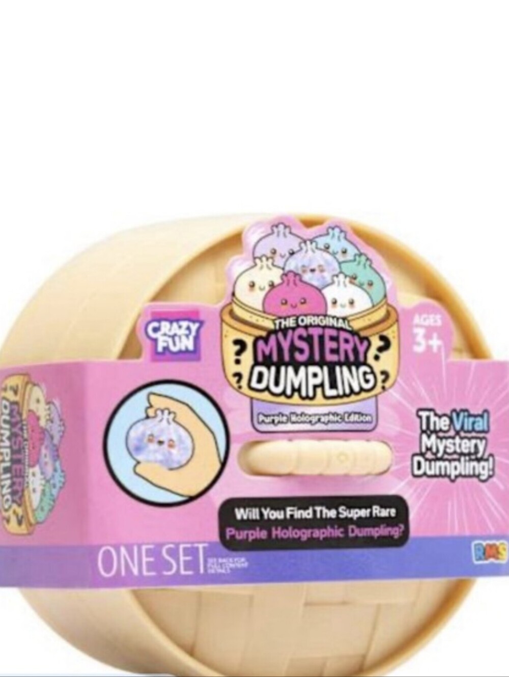 RMS Authentic Mystery Dumpling Purple Holographic Edition Fidget Squishy Bun Toy